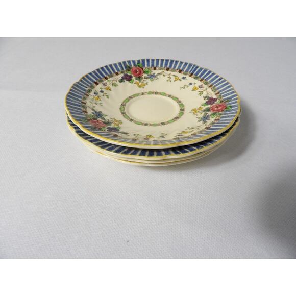 Royal Doulton The Vernon D2154 Saucers Set of 4 Floral Antique - Picture 7 of 7